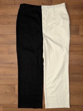 Fashion Brand Company Size 3XL Split Black & Off White Trouser Pants Trippy FBC